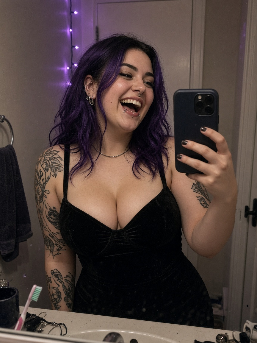 Goth mommy selfie portrait