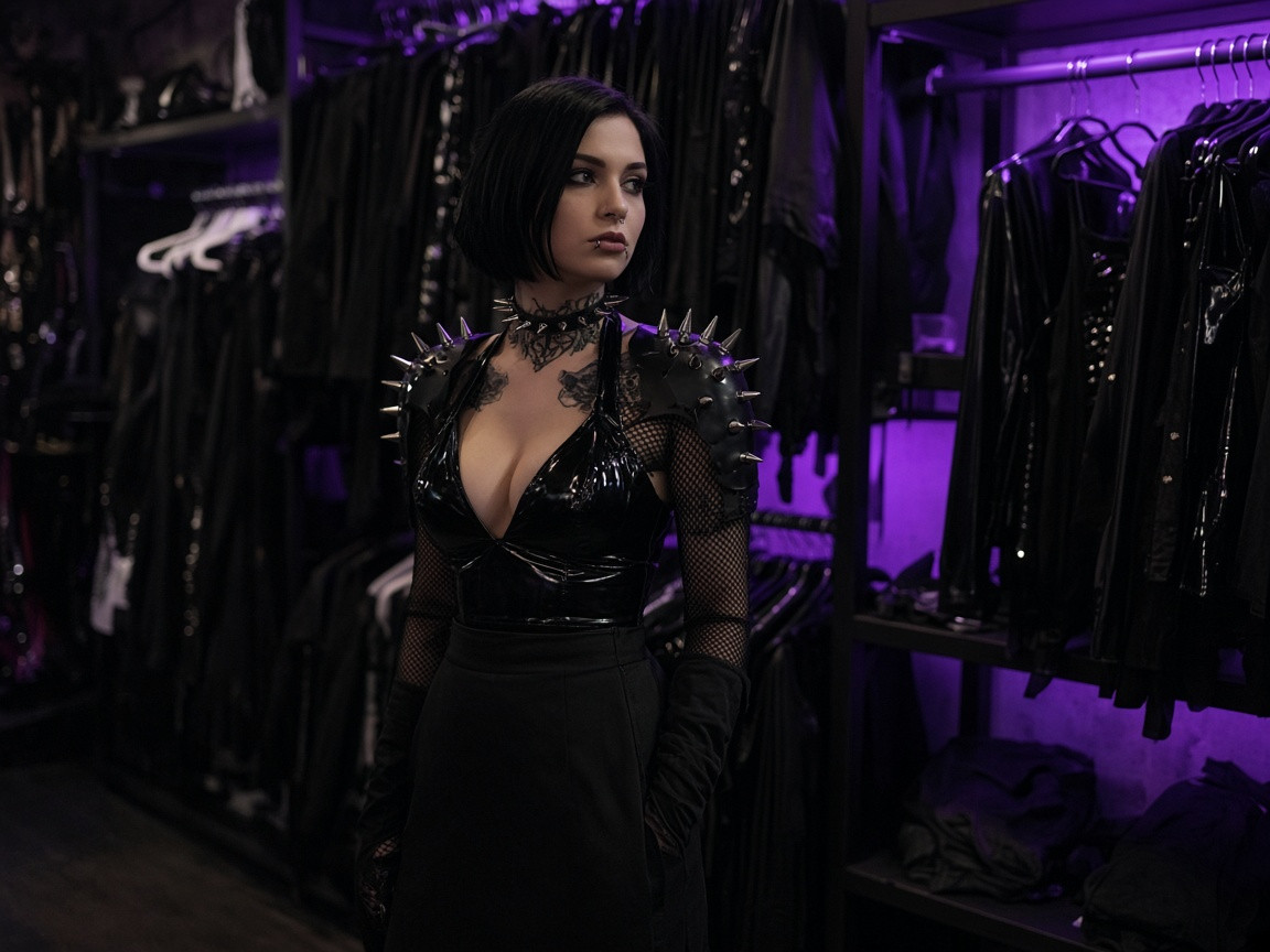 Goth mommy black lace outfit